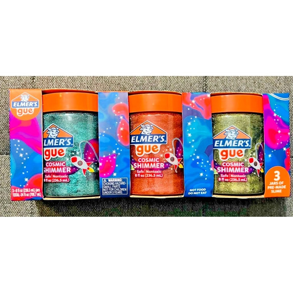 Elmer's Cosmic Shimmer Slime 3 Jars Ready To Play Nontoxic Glitter Slime